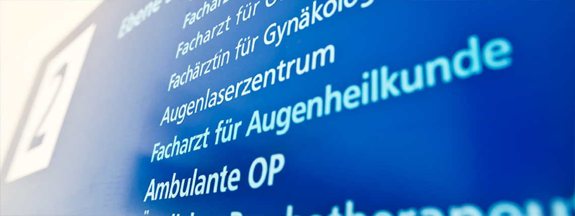 Augen-Zentrum Eingangsschild